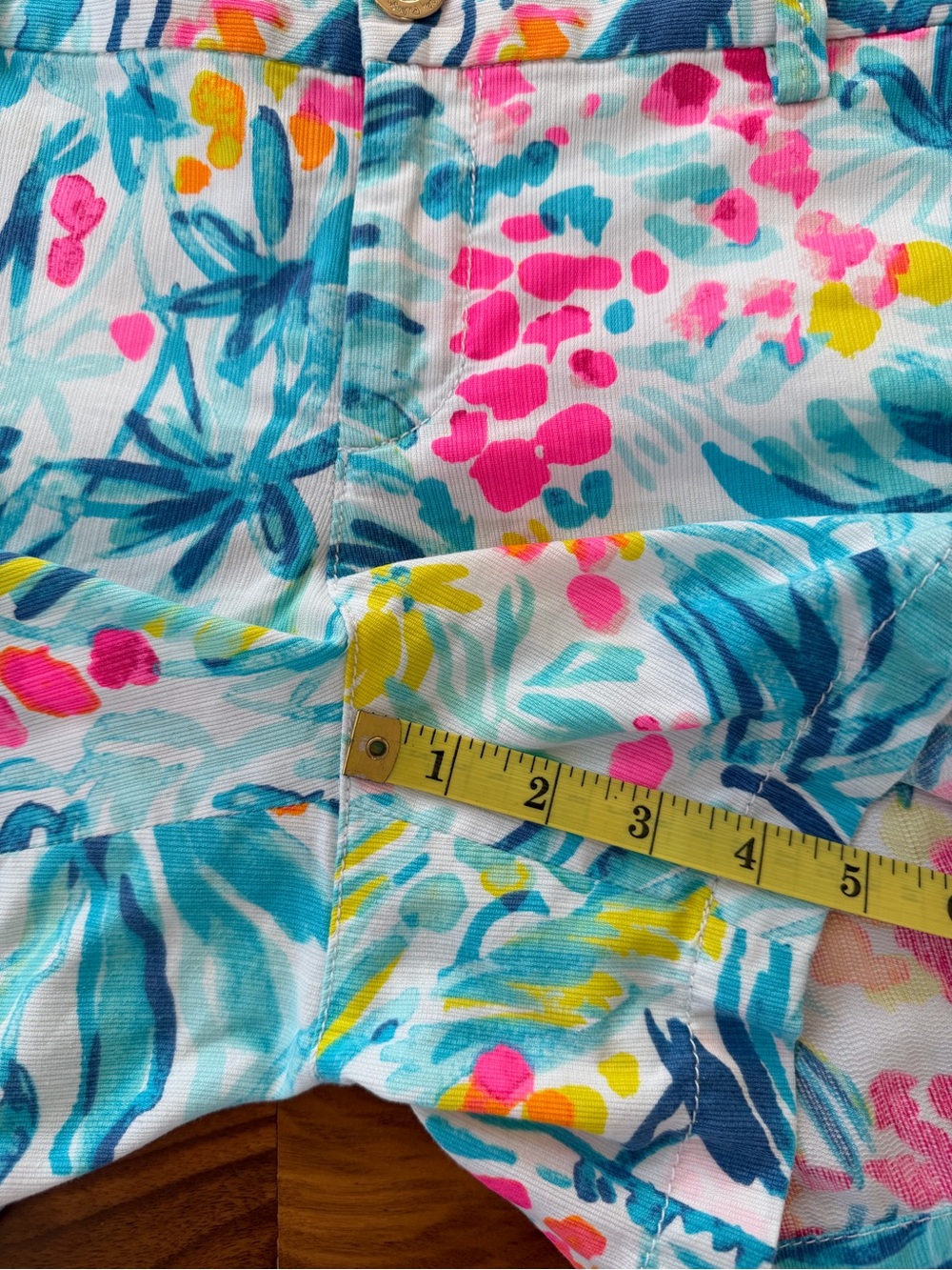 Lilly Pulitzer Women’s Callahan Serene Blue Tippy Top Shorts Sz 12 Tropical Pink - Picture 7 of 15
